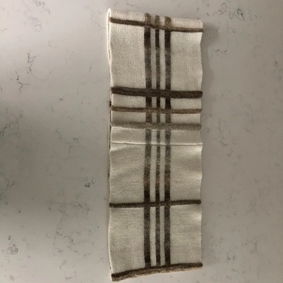 Max Mara Weekend Wool Blend Infinity Scarf Cream Tan Brown Gray Sz OS NWOT - Picture 4 of 11